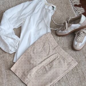 Ann Taylor Beige Checkered Short